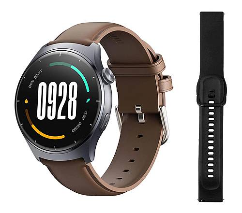 MIBRO smartwatch Lite 3 με 2x λουράκια, heart rate, 1.3" AMOLED, 2 ATM, γκρι/καφέ MBR-LITE3-GR