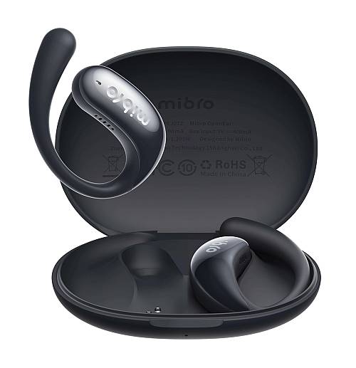 MIBRO earphones με θήκη φόρτισης OpenEar, OWS, ENC, 45/400mAh, μαύρα MBR-OPENEAR-BK