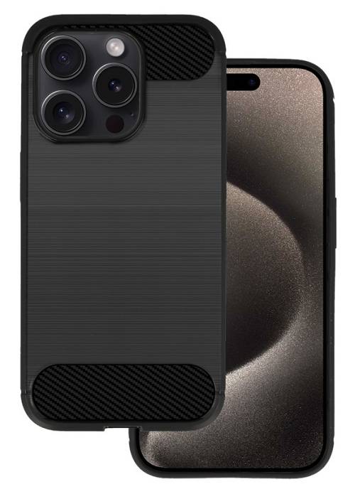 POWERTECH θήκη Carbon MOB-1929 για iPhone 15 Pro, μαύρη MOB-1929