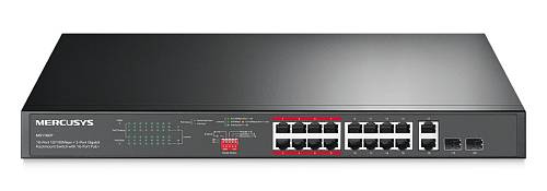 MERCUSYS rackmount switch MS118CP, 16x 10/100Mbps PoE+ & 2x Gigabit θύρες, UN/1.0 MS118CP