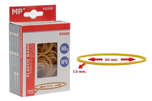 MP λαστιχάκια συσκευασίας PG006 σε κουτί, No5, 1.5x50mm, 60g PG006