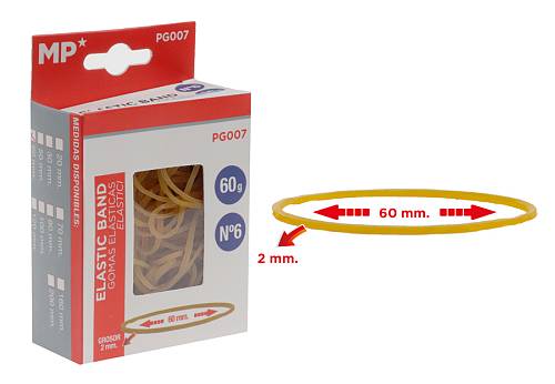 MP λαστιχάκια συσκευασίας PG007 σε κουτί, No6, 2x60mm, 60g PG007
