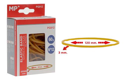 MP λαστιχάκια συσκευασίας PG012 σε κουτί, No12, 3x120mm, 60g PG012