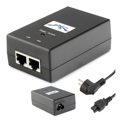 UBIQUITI PoE adapter POE-48 με power cable, 48VDC, 0.5A, 24W POE-48