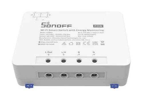 SONOFF smart διακόπτης παρακολούθησης ισχύος POWR3, WiFi, 25A, λευκός POWR3