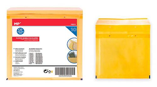 MP σετ φάκελοι με φυσαλίδες PS211, 180x165mm, καφέ, 10τμχ PS211