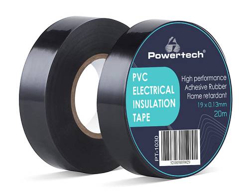 POWERTECH μονωτική ταινία υψηλής αντοχής PT-1030, 19mm, 20m, μαύρη PT-1030