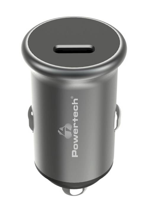 POWERTECH φορτιστής αυτοκινήτου PT-1147, USB-C, 30W PD, γκρι PT-1147
