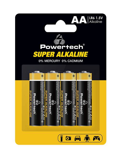 POWERTECH αλκαλικές μπαταρίες Super Alkaline PT-1214, AA, 1.5V, 4τμχ PT-1214