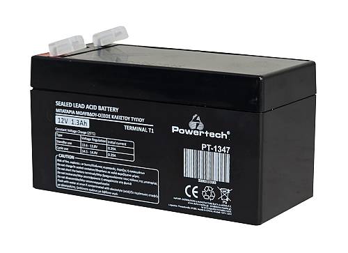 POWERTECH μπαταρία μολύβδου PT-1347, 12V 1.3Ah, T1 PT-1347