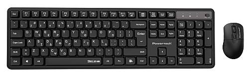 POWERTECH set ασύρματο ποντίκι & πληκτρολόγιο PT-1541, 2.4GHz, αθόρυβο, μαύρο PT-1541