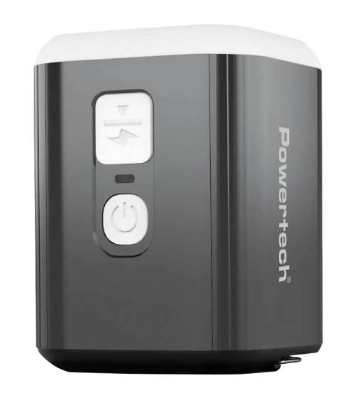 POWERTECH μίνι τρόμπα PT-1554 με φακό, 5W, επαναφορτιζόμενη, μαύρη PT-1554