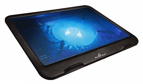 POWERTECH Βάση & ψύξη laptop PT-740 έως 15.6", 125mm fan, LED, μαύρο PT-740