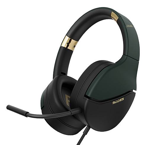 SADES gaming headset SPOWER, 3.5mm σύνδεση, 40mm, multi-platform, μαύρο/πράσινο SA-725-BK