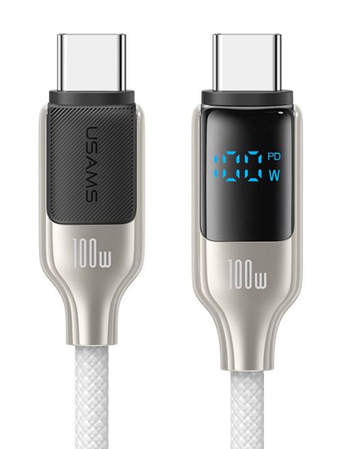 USAMS καλώδιο USB-C SJ742, 100W, 480Mbps, 1.2m, λευκό SJ742USB02