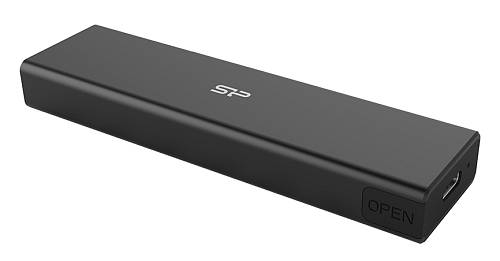 SILICON POWER θήκη για M.2 PCIe NVMe/SATA SSD PD60, tool free, 10Gbps, μαύρη SP000HSPSDPD60CK