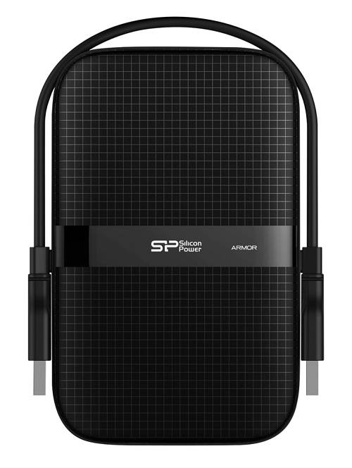 SILICON POWER εξωτερικός HDD Armor A60, 1TB, USB 3.2, μαύρος SP010TBPHDA60S3A