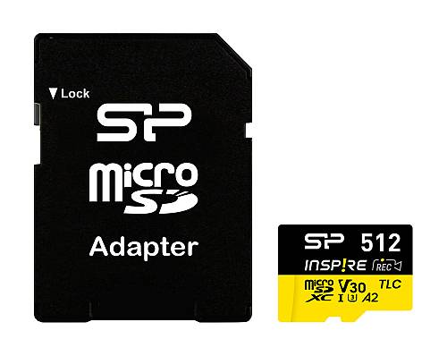 SILICON POWER κάρτα μνήμης microSDXC Inspire, 512GB, UHS-I U3 A1 V30 SP512GBSTXLA2V1NSP