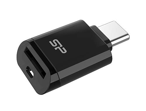 SILICON POWER card reader C200 για micro SD, USB-C, USB 3.2, 180/165MBps, μαύρο SPU3CTMREDC2000K