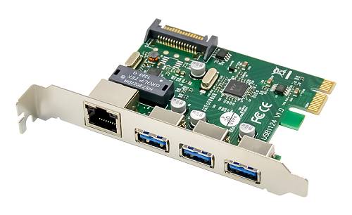 POWERTECH κάρτα επέκτασης PCIe σε USB 3.0 & GbE LAN ST642, VL805&RTL8153 ST642