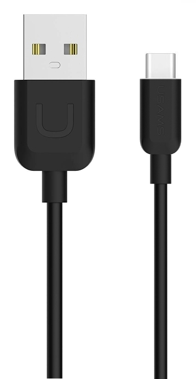 USAMS καλώδιο USB σε USB-C US-SJ099 U-Turn, 2.1A, 1m, μαύρο TCUSBXD01
