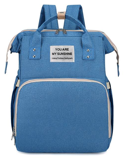 2 in 1 τσάντα πλάτης και παιδικό κρεβατάκι TMV-0052, αδιάβροχη, μπλε TMV-0052