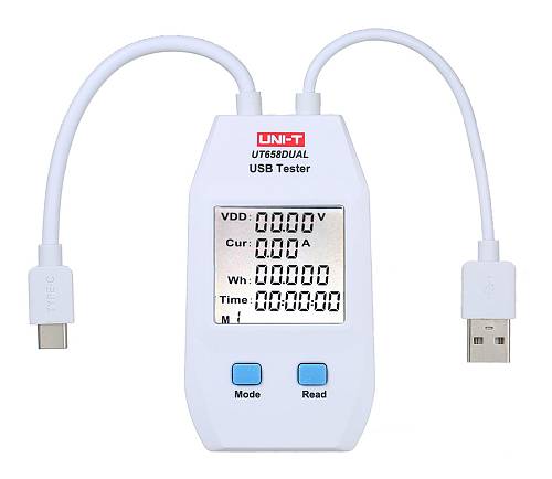 UNI-T USB συσκευή ελέγχου καλωδιώσεων UT658DUAL, Type A, Type C UT658DUAL