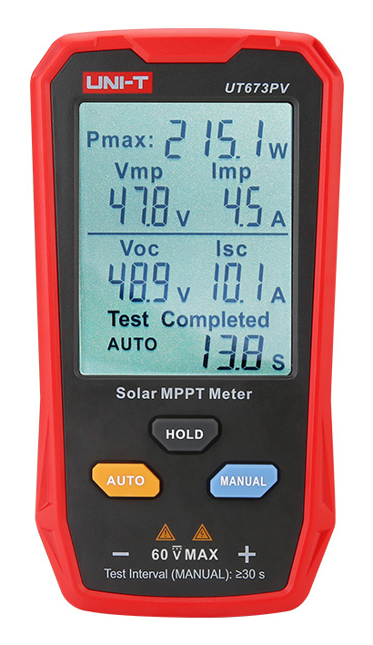 UNI-T tester φωτοβολταϊκών πάνελ UT673PV, 5~800W, 0~35A, 12~60V UT673PV