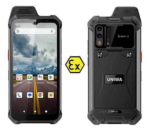 UNIWA smartphone W999, 6.3", 8/128GB , ηχείο 2W, Atex Zone 2, IP68, μαύρο W999