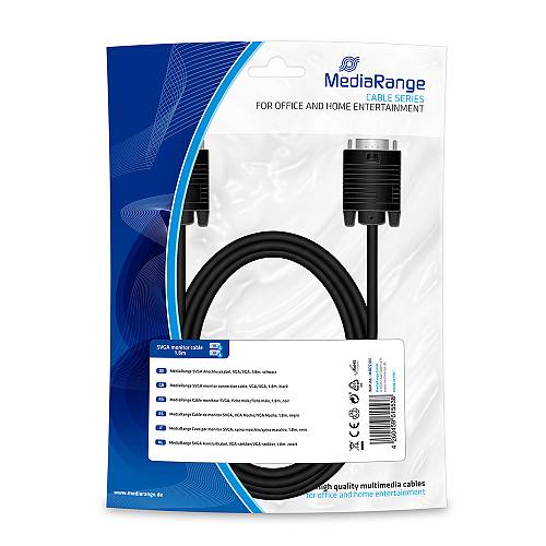 Καλώδιο MediaRange SVGA monitor connection cable, VGA/VGA, 1.8m., Black (MRCS105)