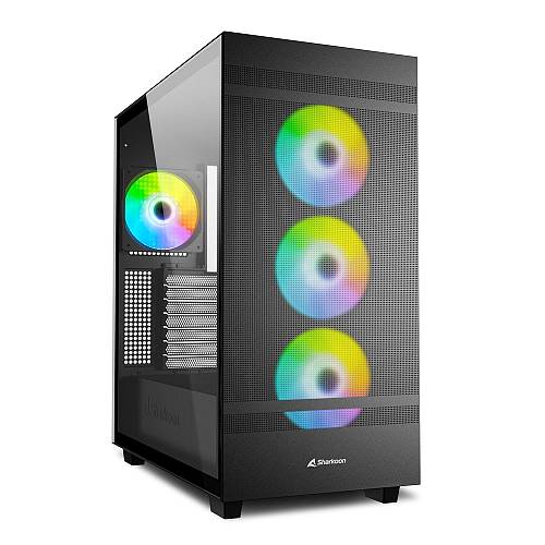 Sharkoon Rebel C50 RGB Gaming Full Tower Κουτί Υπολογιστή με Πλαϊνό Παράθυρο Μαύρο (REBELC50BRGB) (SHRREBELC50BRGB)