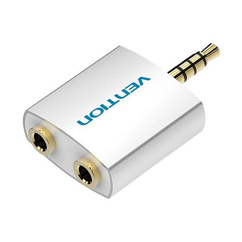VENTION 4Pole 3.5mm Male to 2*3.5mm Female Audio Adapter Silvery Metal Type (BDAW0) (VENBDAW0)