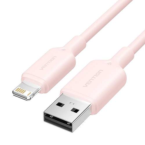 VENTION USB 2.0 A Male to Lightning Male 2.4A Cable 1M Pink PVC Type (LAMPF) (VENLAMPF)
