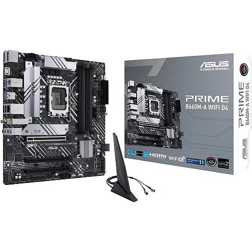 ASUS PRIME B660M-A WIFI D4 Intel B660 LGA 1700 micro ATX (90MB1AE0-M1EAY0) (ASU90MB1AE0-M1EAY0)