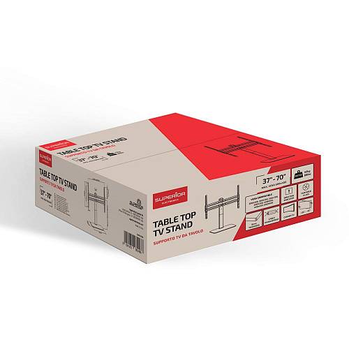 Superior Επιτραπέζια Γυάλινη Βάση Τηλεόρασης Tabletop 37"-70" (SUPSTV020) (SPRSUPSTV020)