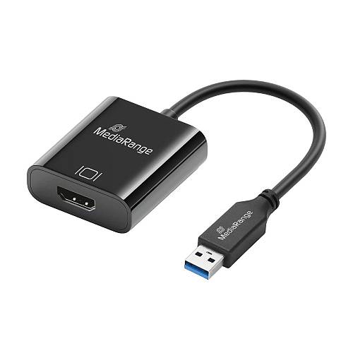 MediaRange USB-A to HDMI Audio and Video Converter, 20cm, Black (MRCS232)