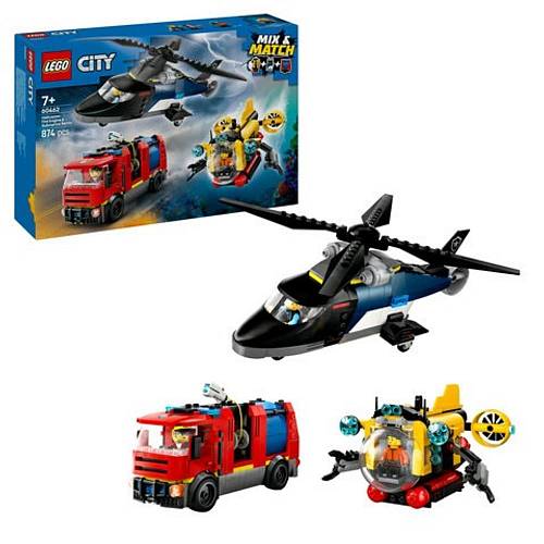 Lego City Combination Set With Helicopter Fire Truck And Submarine (60462) (LGO60462)