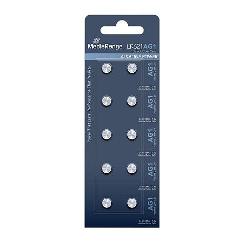 MediaRange Premium Alkaline Coin Cells AG1|LR621|1.5V Pack 10  (MRBAT110)