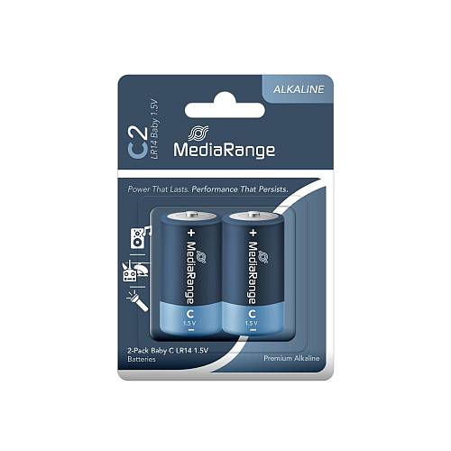 MediaRange Premium Alkaline Batteries Baby C|LR14|1.5V Pack 2  (MRBAT108)