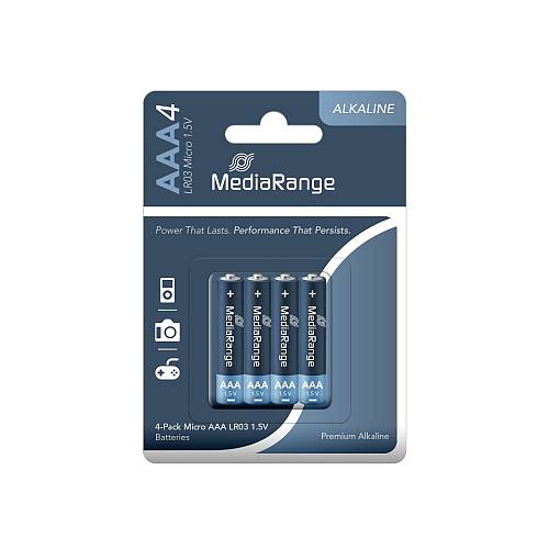 MediaRange Premium Alkaline Batteries Micro AAA|LR03|1.5V Pack 4  (MRBAT101)