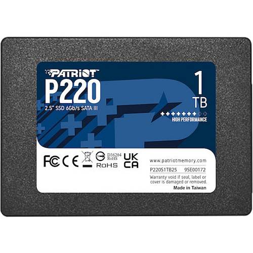 Patriot P220 1 TB Black SATA III 6 Gb/s 25" (P220S1TB25) (PATRP220S1TB25)