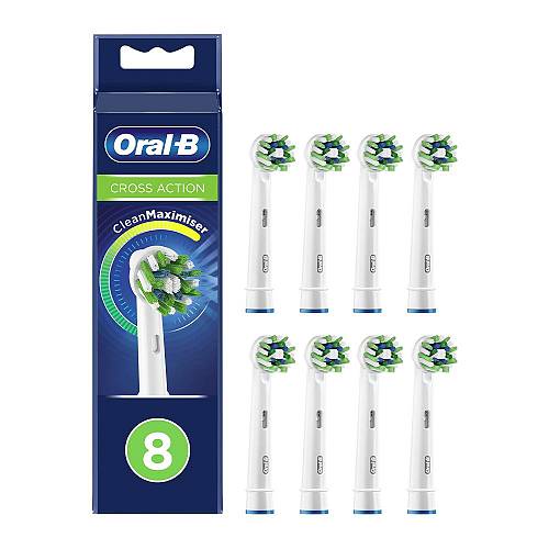 Oral-B CrossAction Electric Toothbrush Replacement Heads 8pcs White (80711280) (BRA80711280)