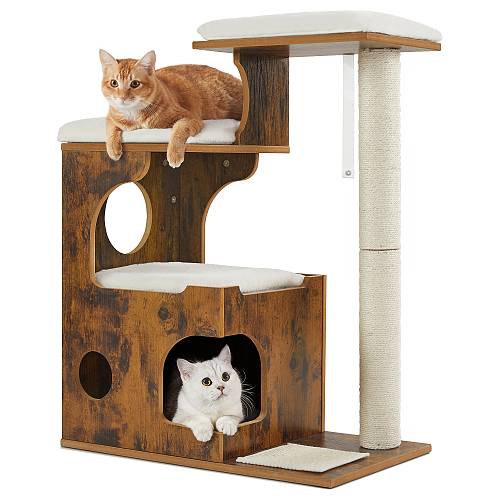 Feandrea Cat Tower, Medium,  Height 86 cm, for small & medium Cats (PCT70HW) (FEAPCT70HW)
