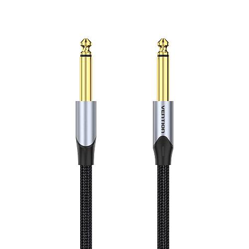 VENTION Cotton Braided 6.5mm Male to Male Audio Cable 1M Gray Aluminum Alloy Type (BASHF) (VENBASHF)
