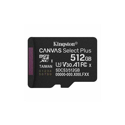 Kingston microSD 512GB Canvas Select+ G3 150MB/s Adap (SDCS3/512GB) (KINSDCS3-512GB)