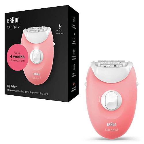 Braun Silk Epil 3 Epilator Machine Epilator for the Body Pink (3-176) (BRA3-176)