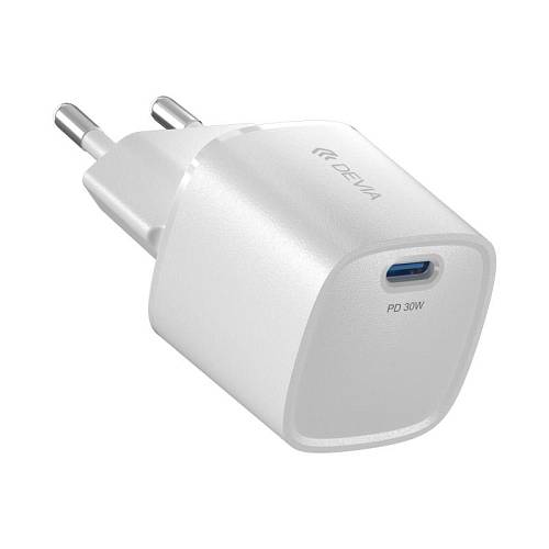 Φορτιστής Ταξιδίου Ταχείας Φόρτισης Devia RLC-545 Mini με Έξοδο USB C GaN PD 30W Extreme Λευκό