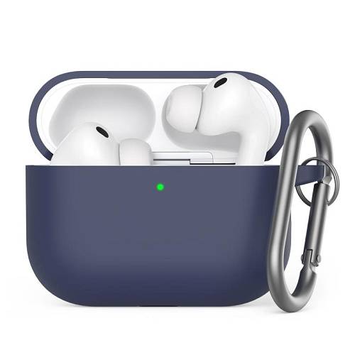 Θήκη Σιλικόνης AhaStyle WG184 Apple AirPods Pro 3 Premium με Γάντζο Σκούρο Μπλε
