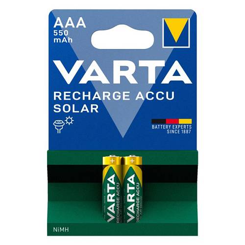 Μπαταρία Επαναφορτιζόμενη Varta AAA 550mAh NiMH Solar (2 τεμ.)