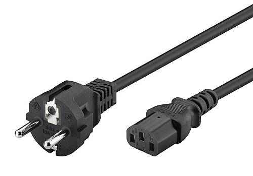 POWERTECH καλώδιο τροφοδοσίας CAB-P048, 3x 0.75mm², copper, 1m, μαύρο CAB-P048